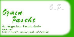 ozmin pascht business card